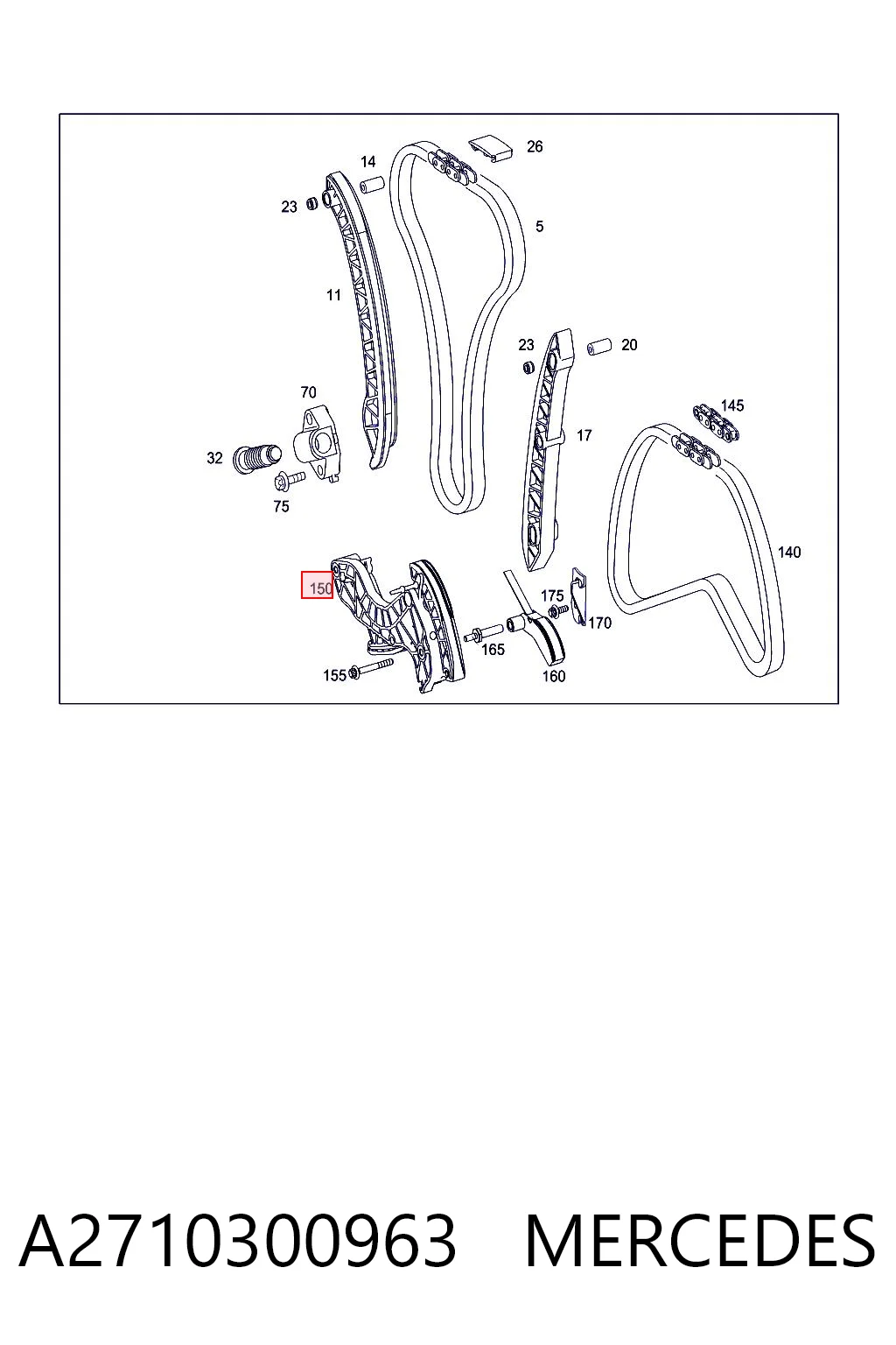 A2710300963 Mercedes Reguladora de tensão da cadeia da árvore de equilibração