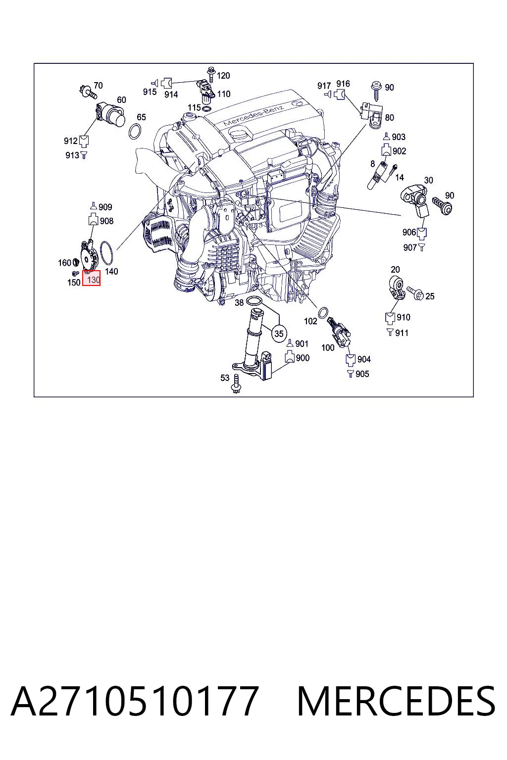 A2710510177 Mercedes Válvula eletromagnética de posição (de fases) da árvore distribuidora
