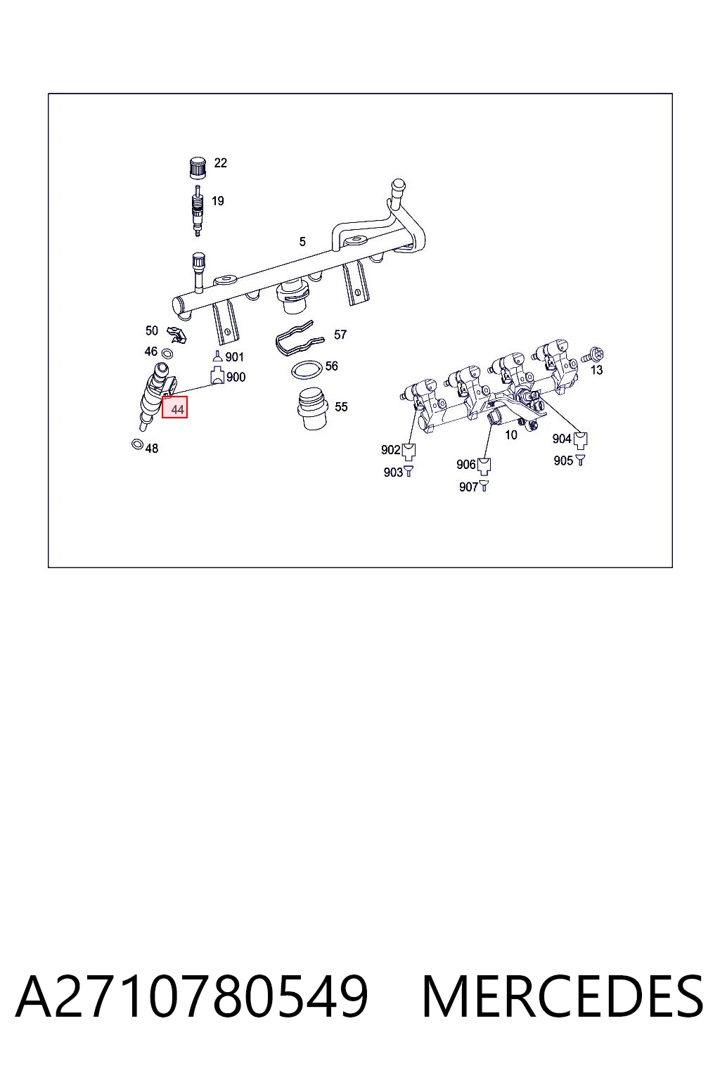 A2710780549 Mercedes Injetor de injeção de combustível