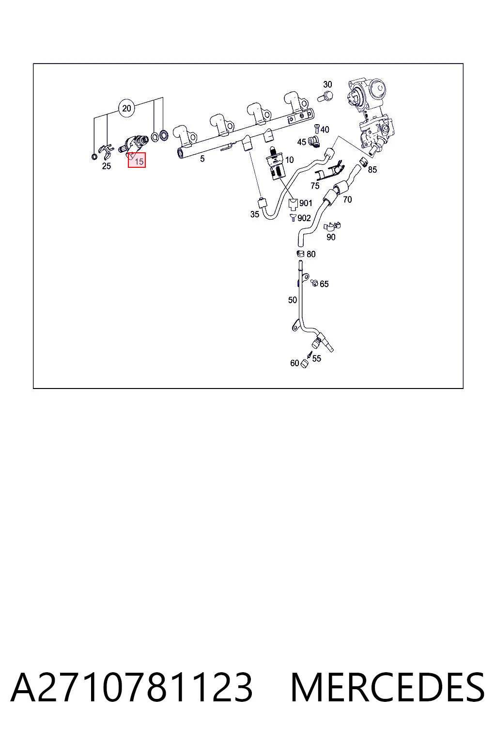 A2710781123 Mercedes Injetor de injeção de combustível