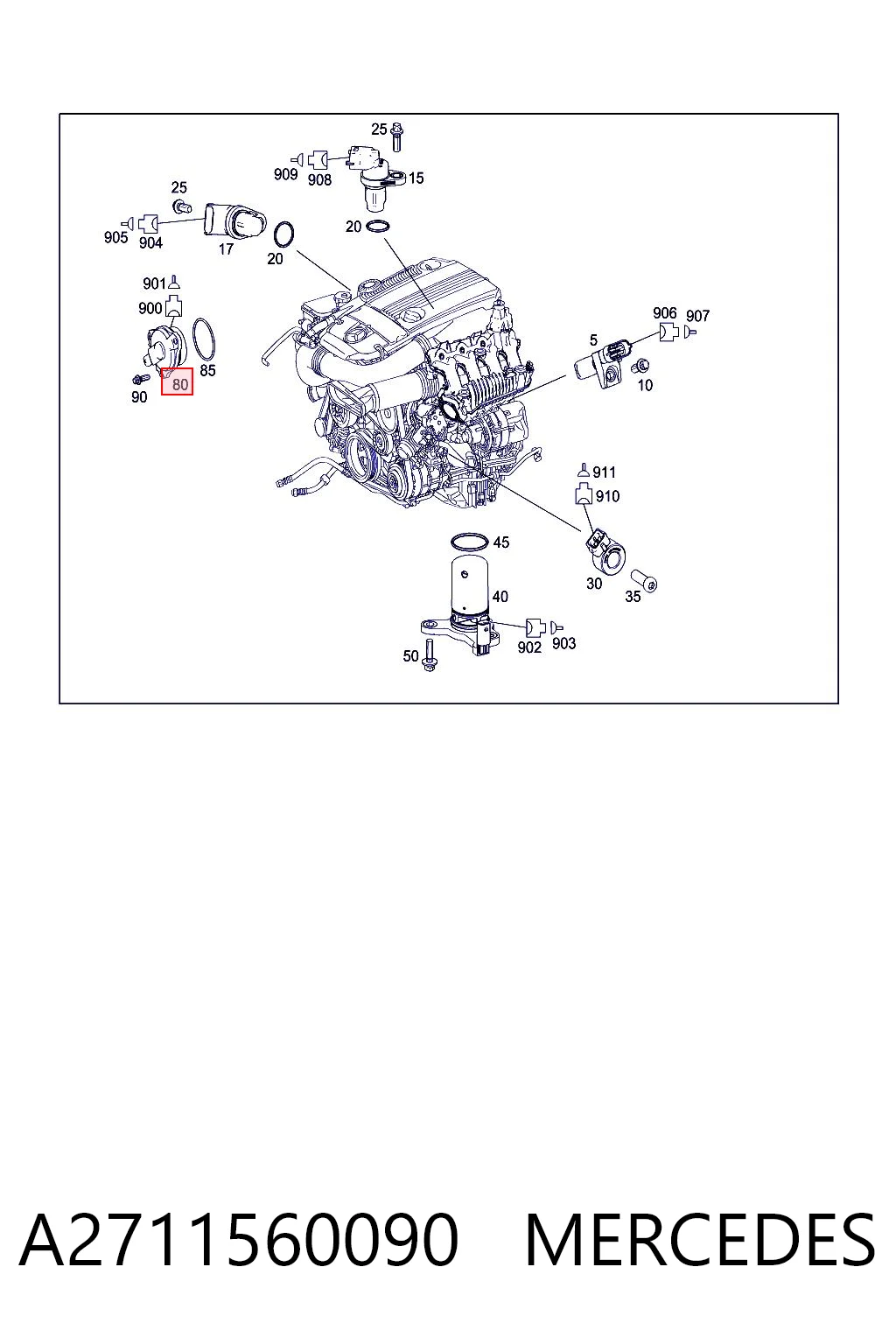 A2711560090 Mercedes Regulador das fases de distribuição de gás