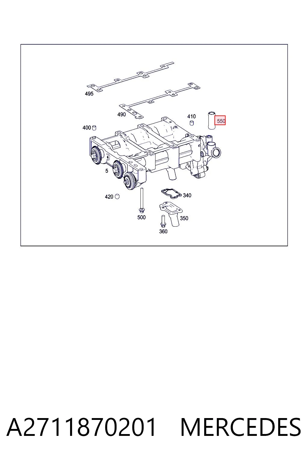 A2711870201 Mercedes Tubo (mangueira) de fornecimento de óleo de turbina