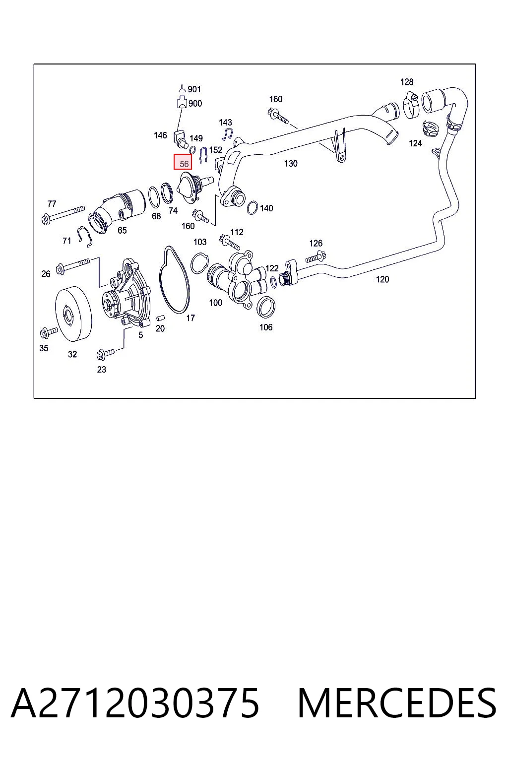 A2712030375 Mercedes Termostato