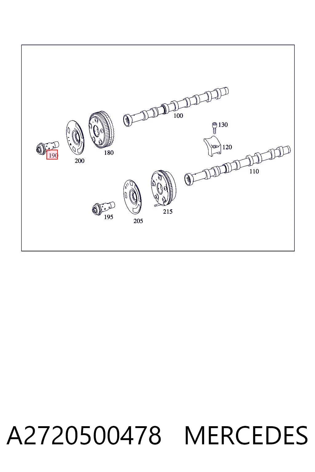 A2720500478 Mercedes Válvula eletromagnética de posição (de fases) da árvore distribuidora