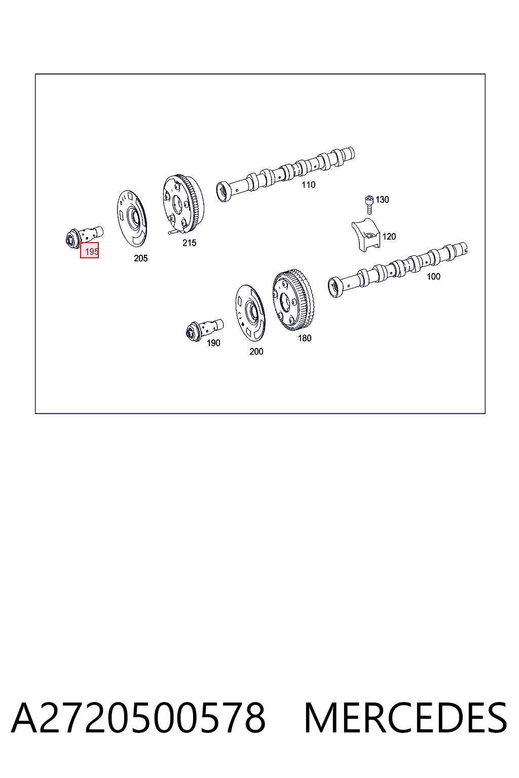 A2720500578 Mercedes Válvula eletromagnética de posição (de fases) da árvore distribuidora