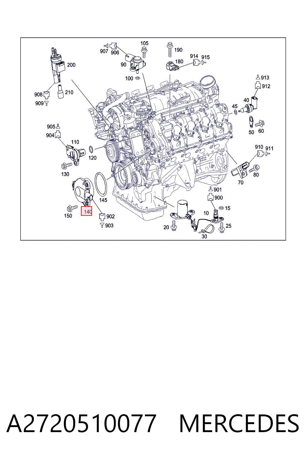 A2720510077 Mercedes Regulador das fases de distribuição de gás