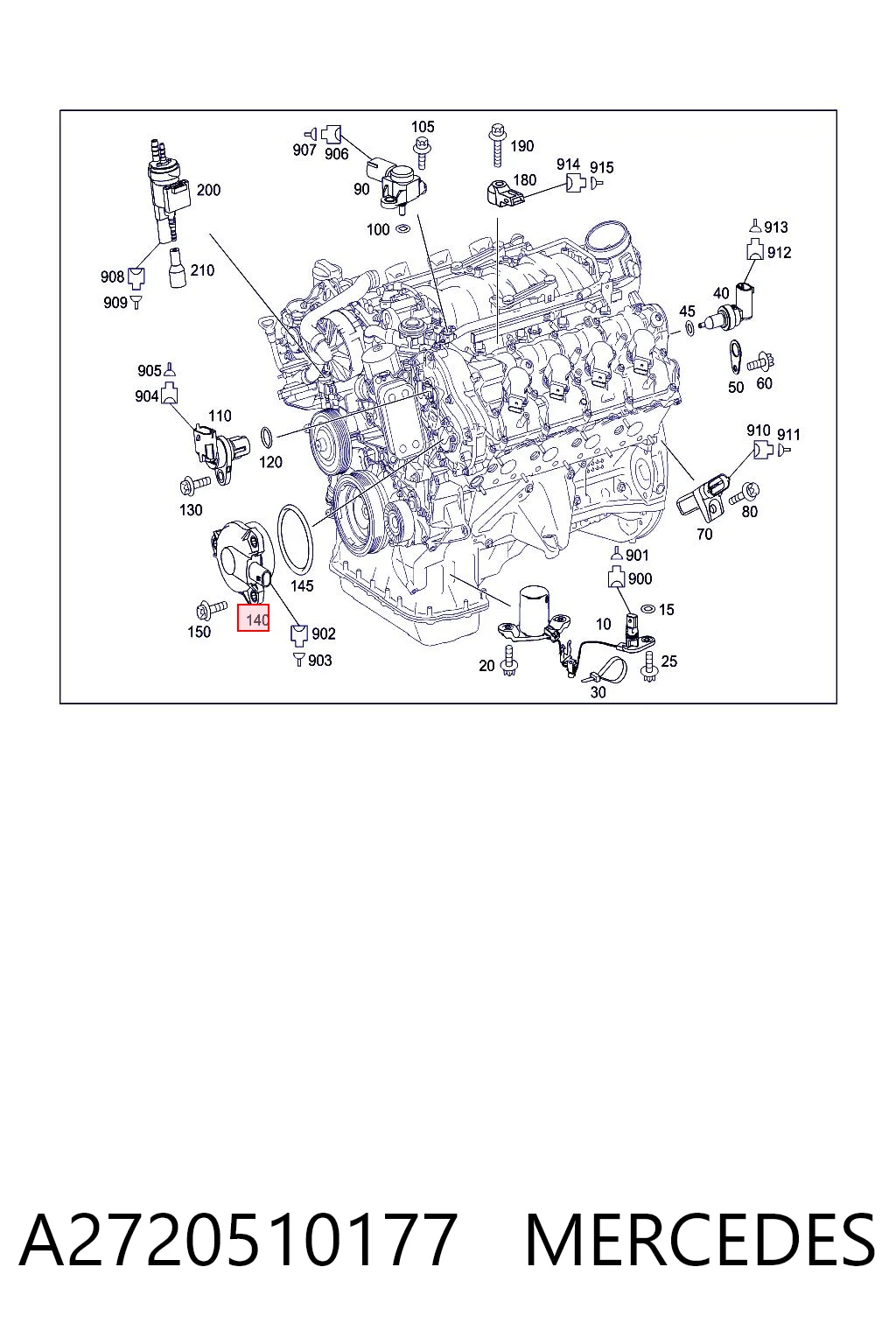 A2720510177 Mercedes Regulador das fases de distribuição de gás