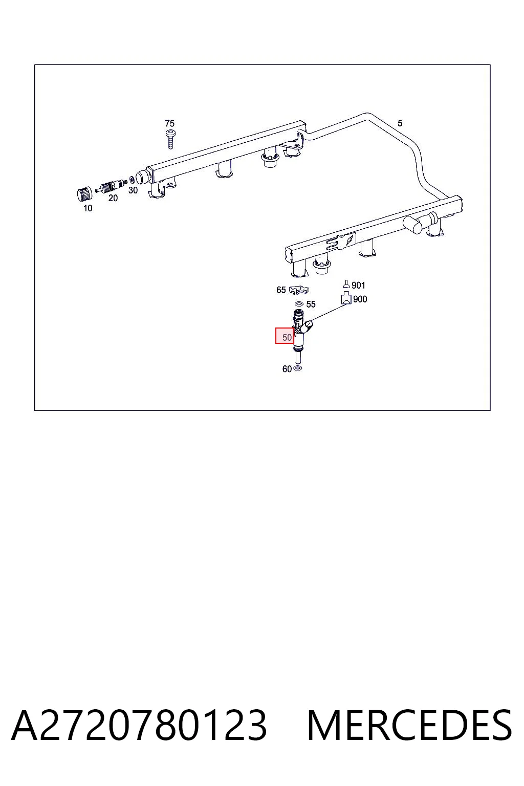 A2720780123 Mercedes Injetor de injeção de combustível
