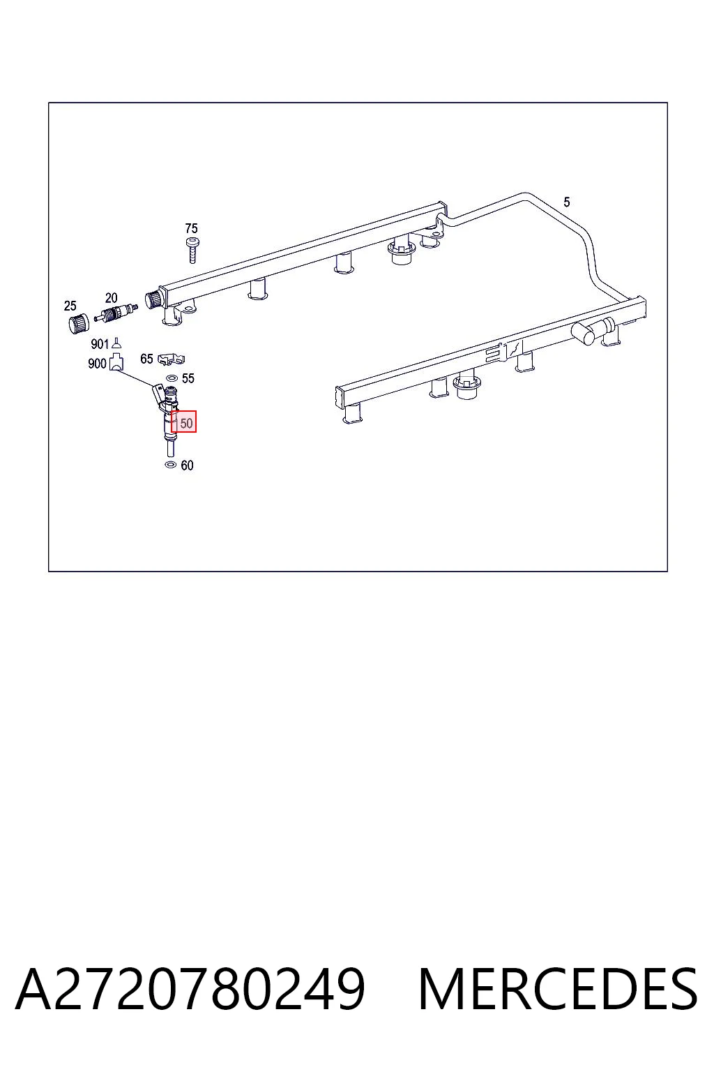 A2720780249 Mercedes Injetor de injeção de combustível