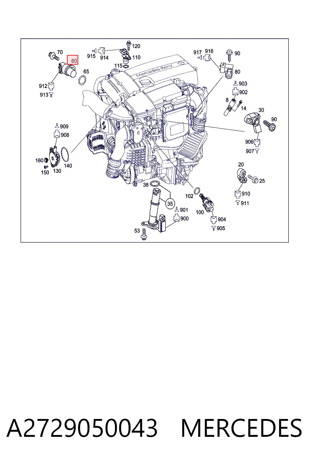A2729050043 Mercedes Sensor de posição da árvore distribuidora