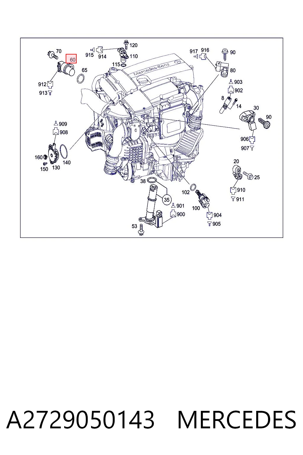 A2729050143 Mercedes Sensor de posição da árvore distribuidora