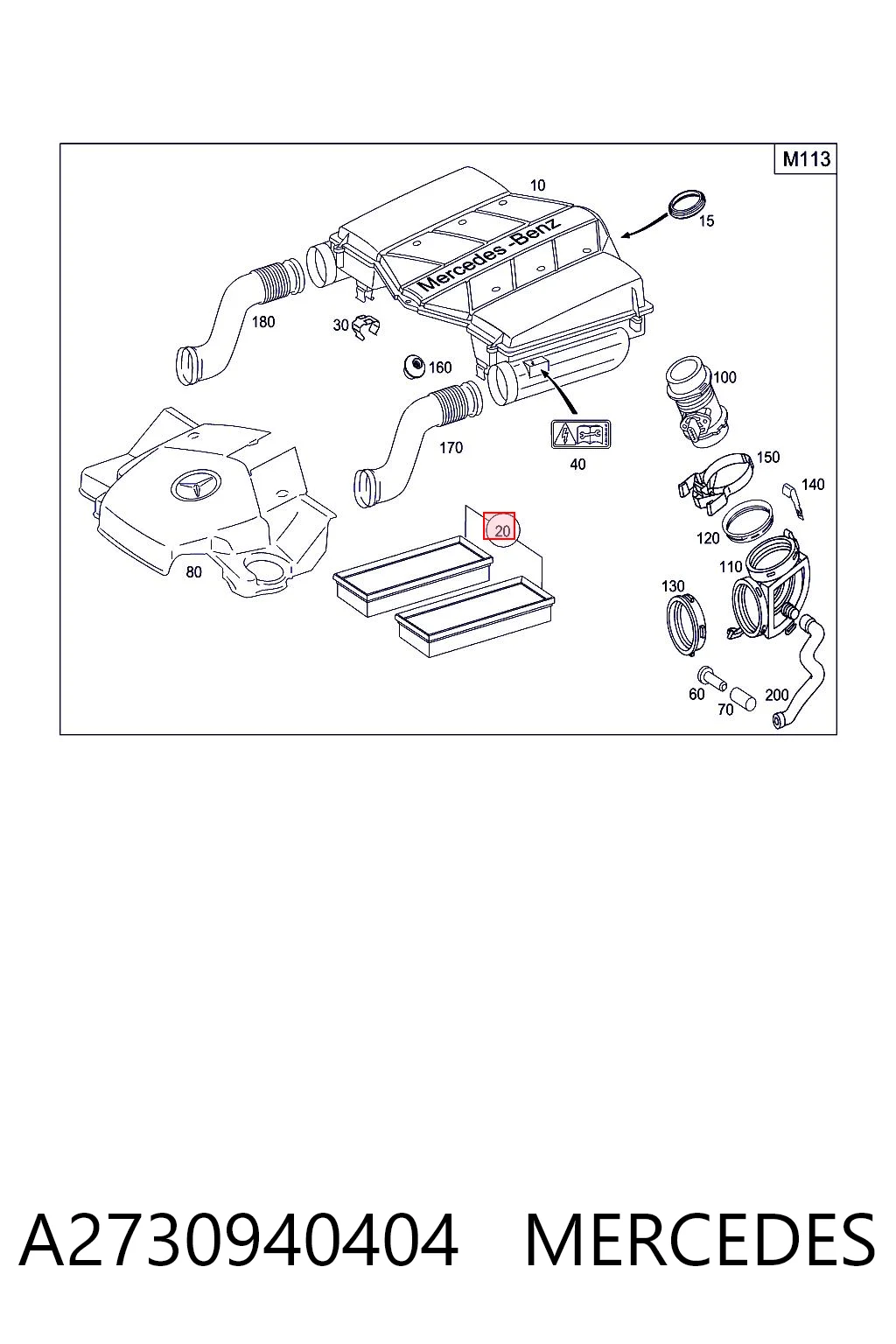 A2730940404 Mercedes Filtro de ar
