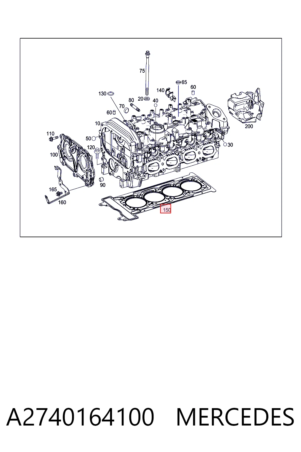 A2740164100 Mercedes Vedante de cabeça de motor (CBC)
