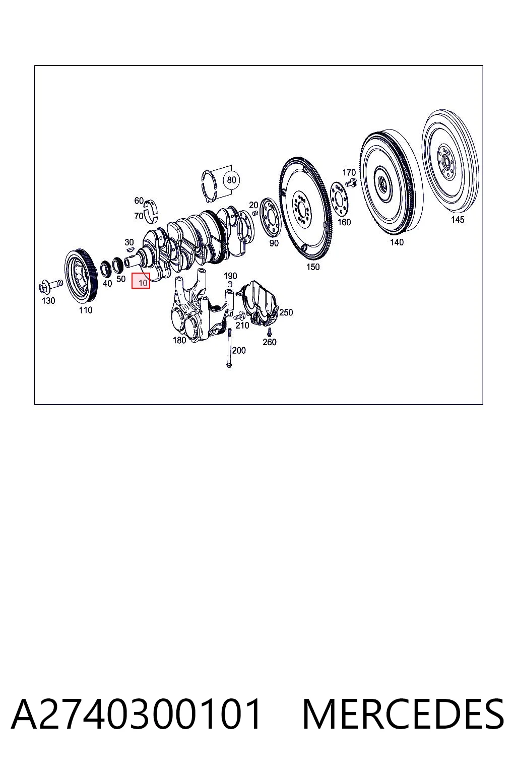 A2740300101 Mercedes Cambota de motor