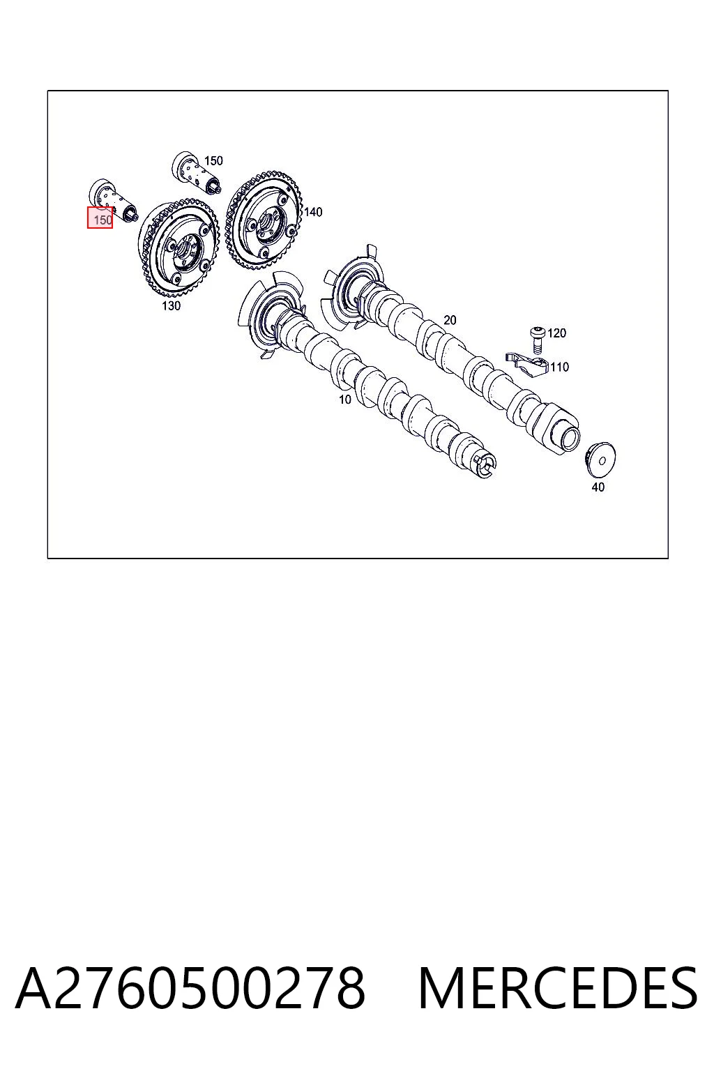 A2760500278 Mercedes Parafuso hidráulico das fases de distribuição de gás