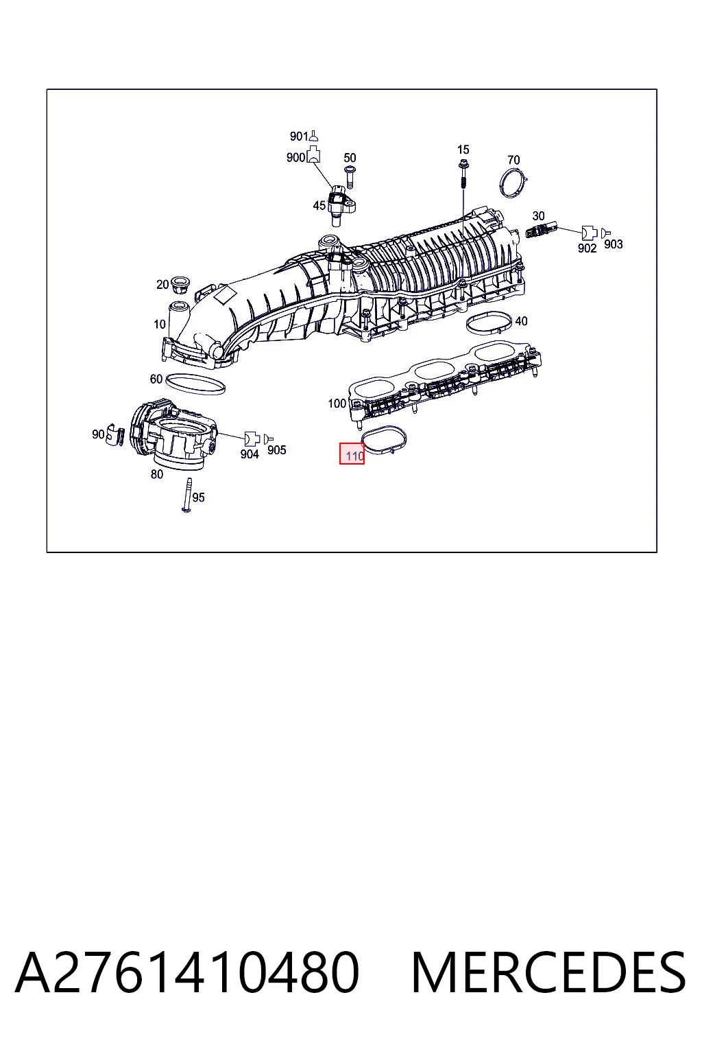  Vedante de tubo coletor de admissão Mercedes E conversível (A238) (2016 - 2026) 