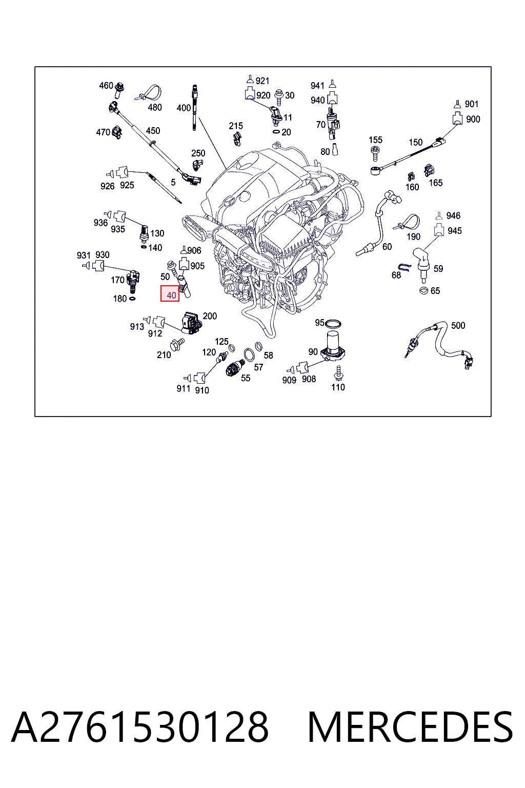 A2761530128 Mercedes Sensor de posição (de revoluções) de cambota