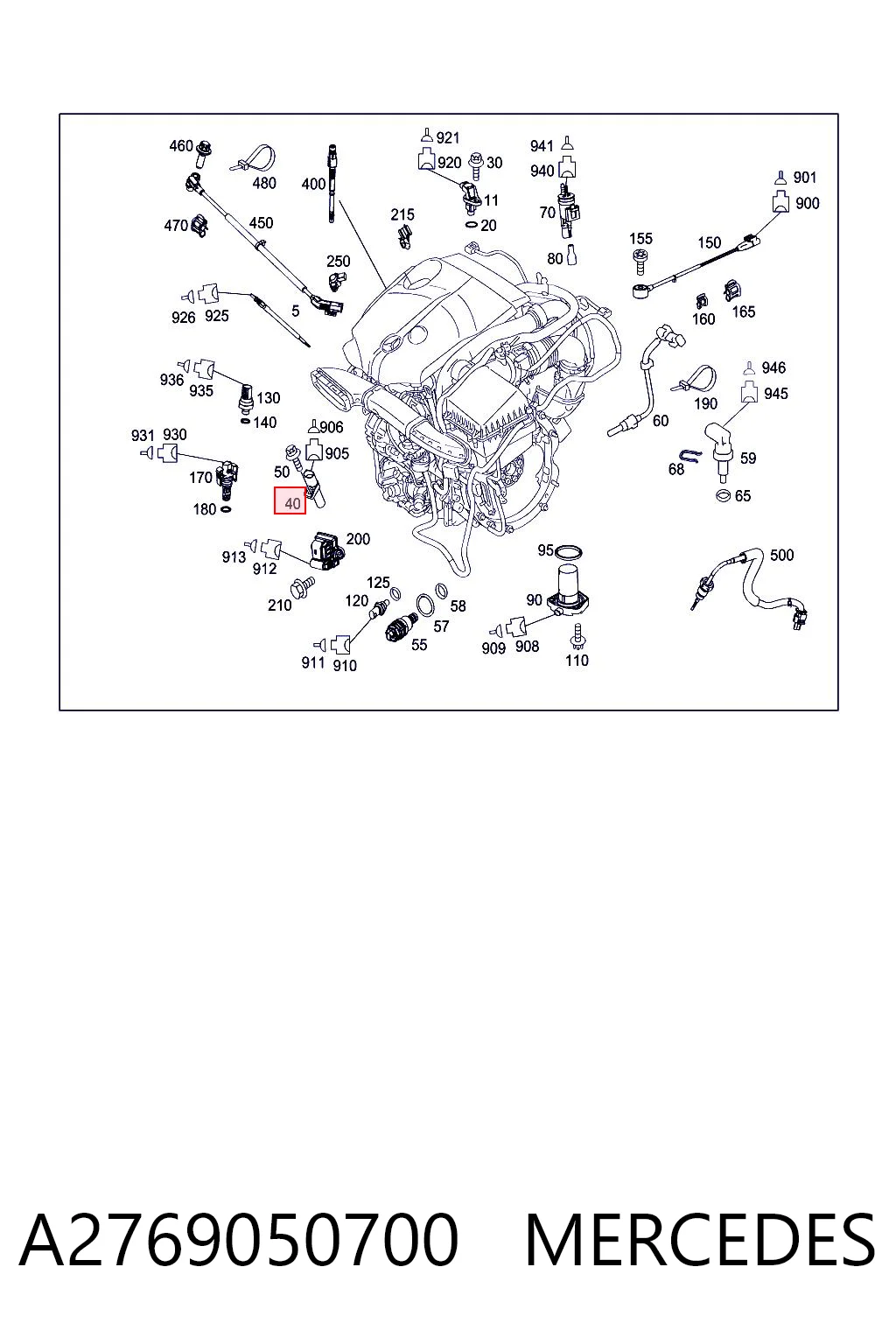 A2769050700 Mercedes Sensor de posição (de revoluções) de cambota