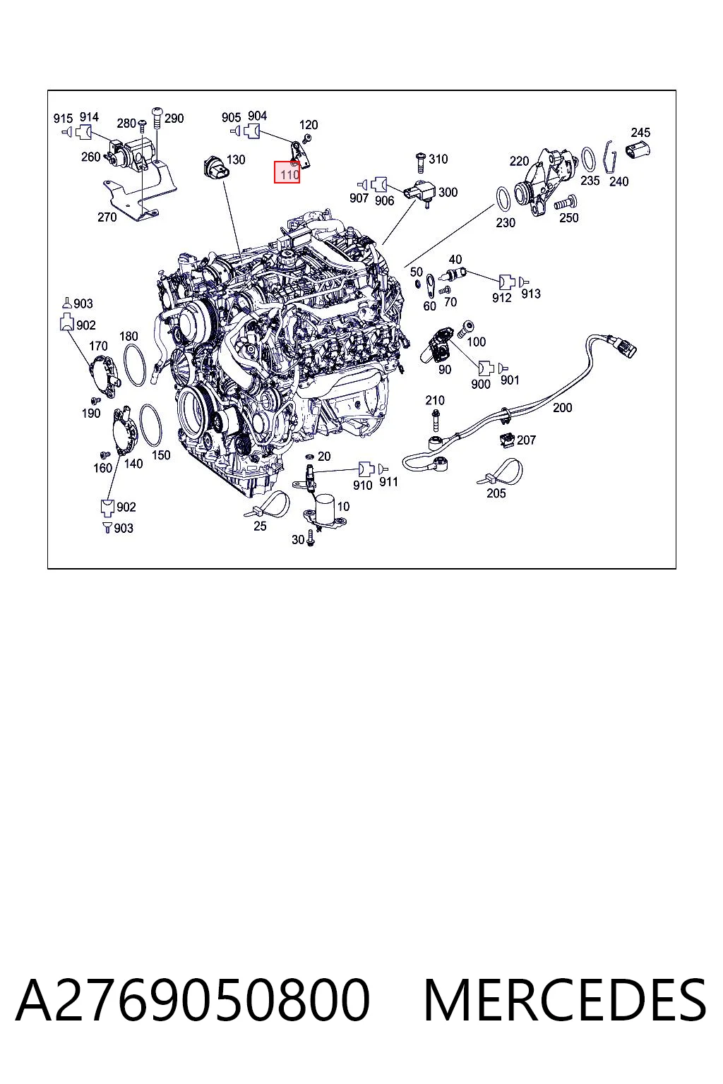 A2769050800 Mercedes Sensor de posição da árvore distribuidora