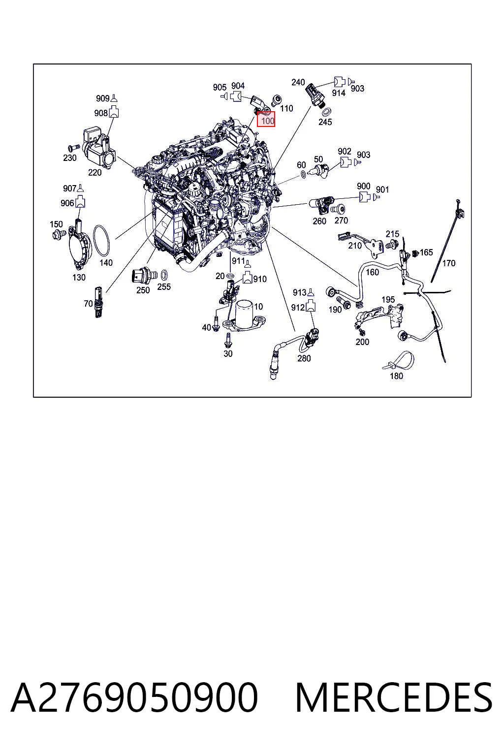 A2769050900 Mercedes Sensor de posição da árvore distribuidora
