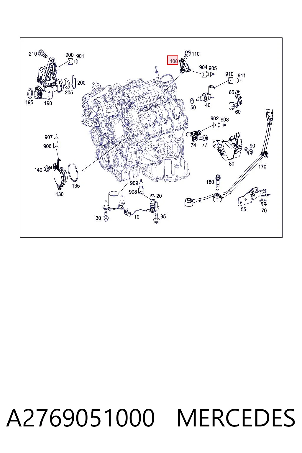 A2769051000 Mercedes Sensor de posição da árvore distribuidora