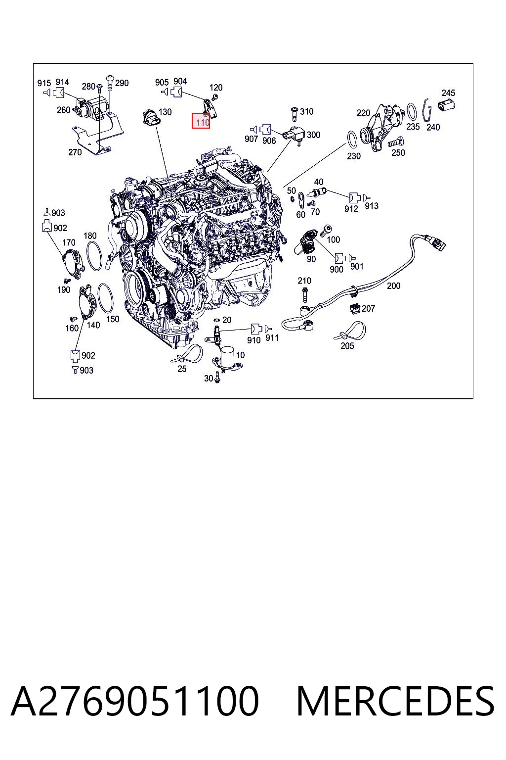 A2769051100 Mercedes Sensor de posição da árvore distribuidora