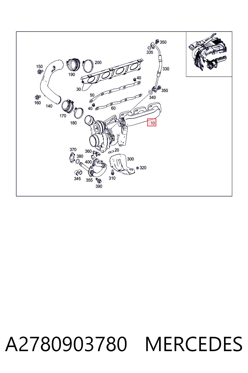 A2780903780 Mercedes Turbina