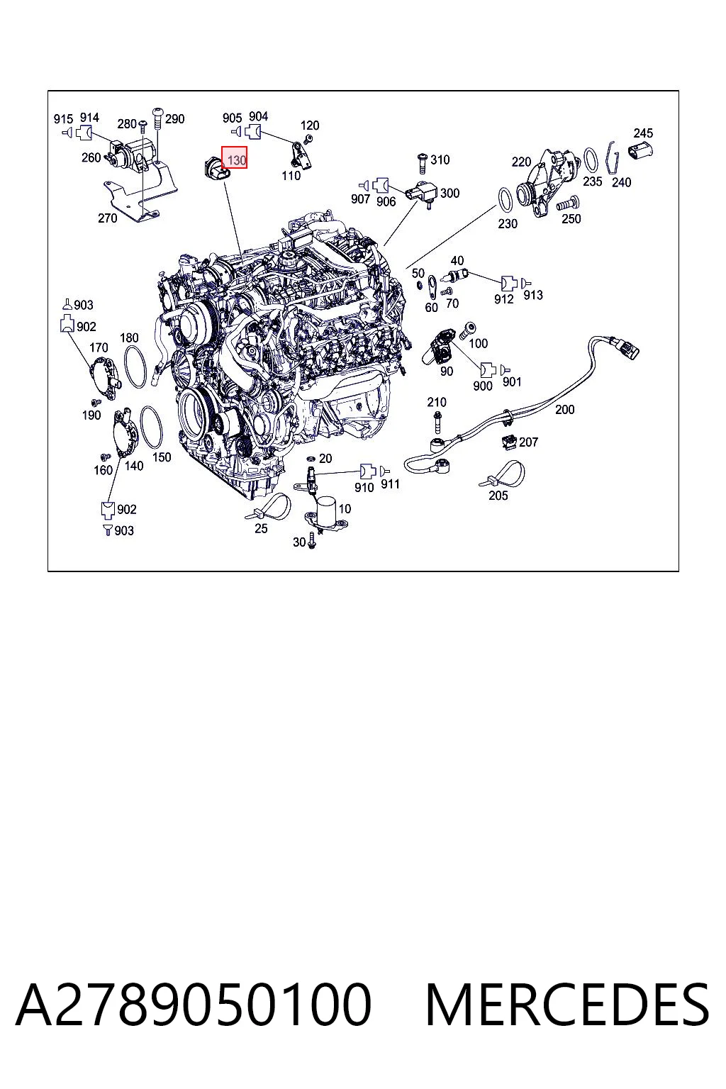 A2789050100 Mercedes Sensor de pressão de combustível