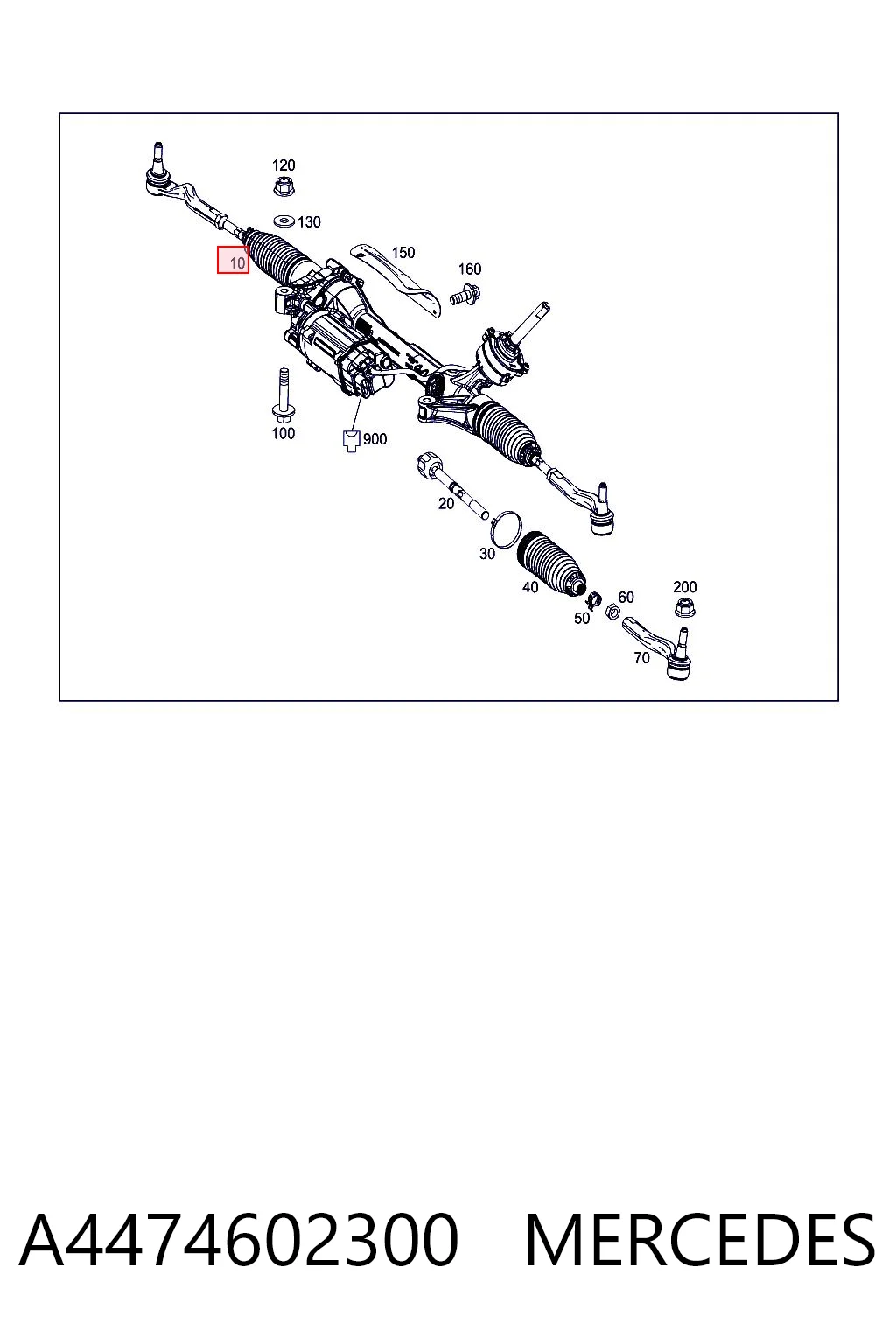 A4474602300 Mercedes Cremalheira da direção