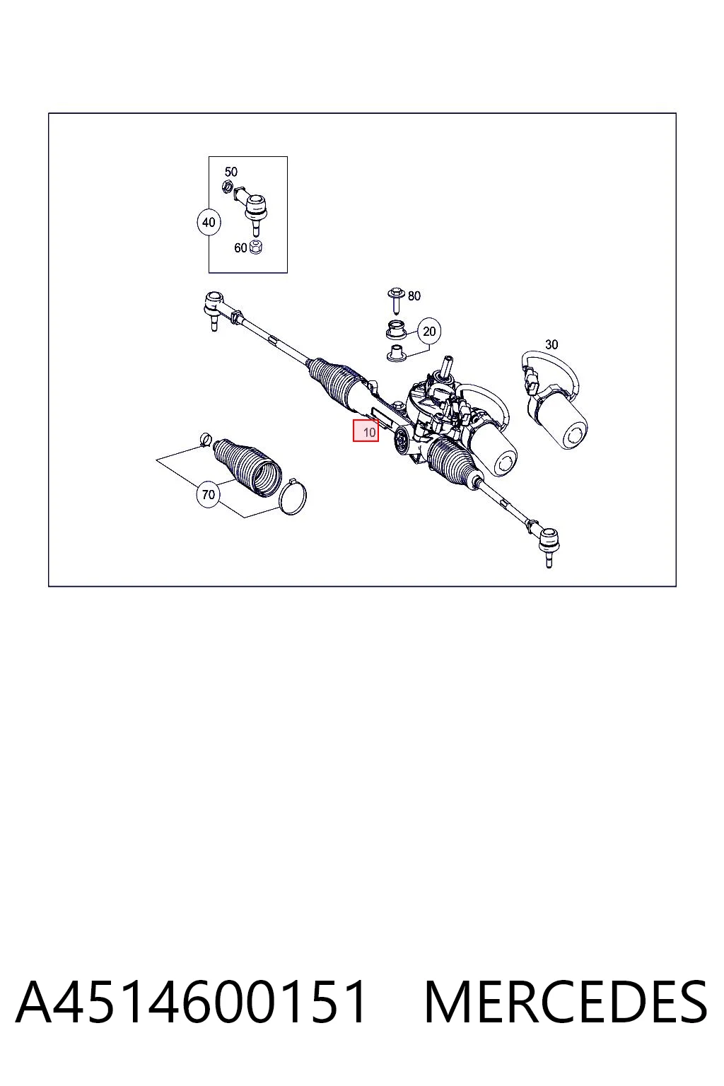 Cremalheira da direção Smart FORTWO  451