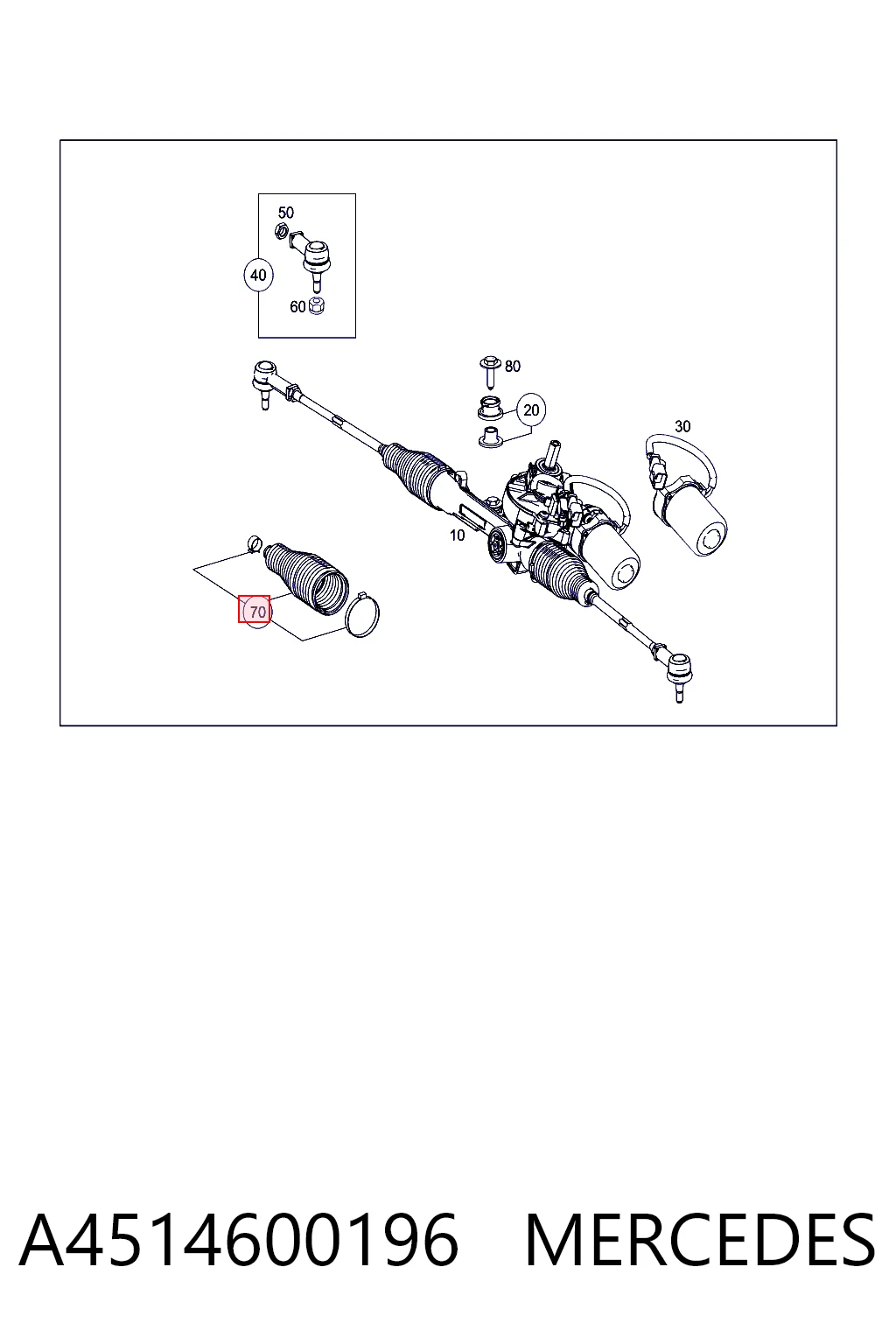 Bota de proteção do mecanismo de direção (de cremalheira) Smart FORTWO  451