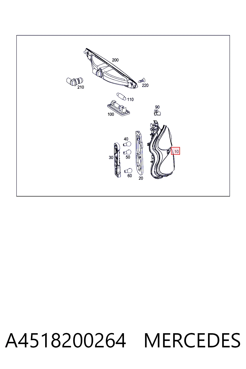 Lanterna traseira direita Smart FORTWO  451