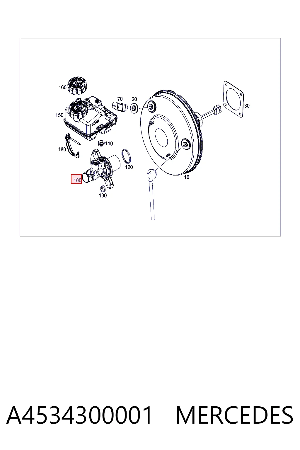 Cilindro mestre do freio para Smart FORFOUR 453