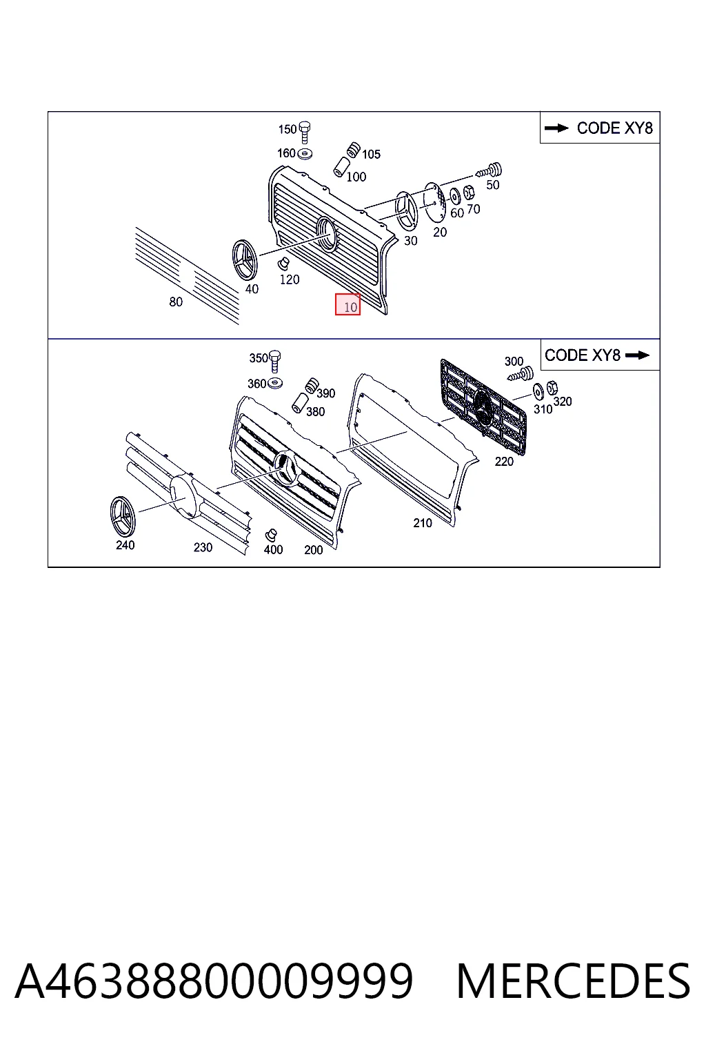 Grelha do radiador para Mercedes G W463