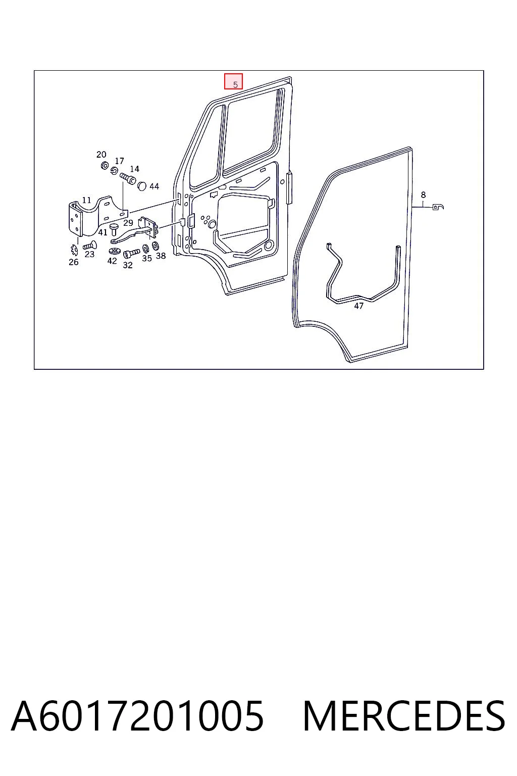 Porta dianteira esquerda para Mercedes Bus 207-310  601
