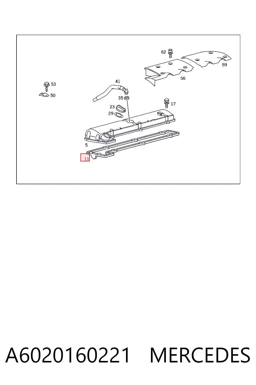 Vedante de tampa de válvulas de motor 6020160221 Hyundai/Kia