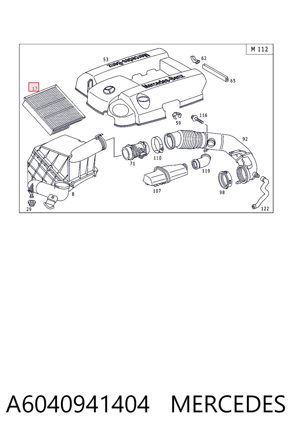 A6040941404 Mercedes Filtro de ar