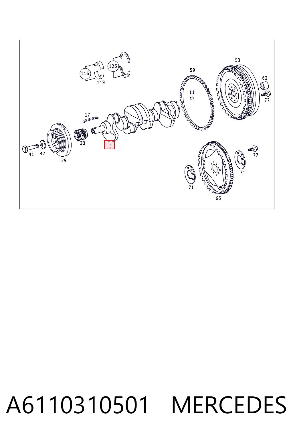 A6110310501 Mercedes Cambota de motor