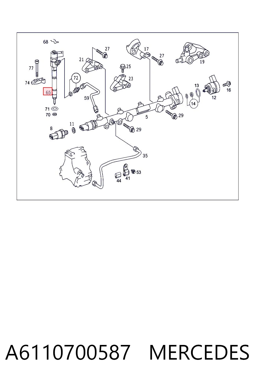 A6110700587 Mercedes Injetor de injeção de combustível