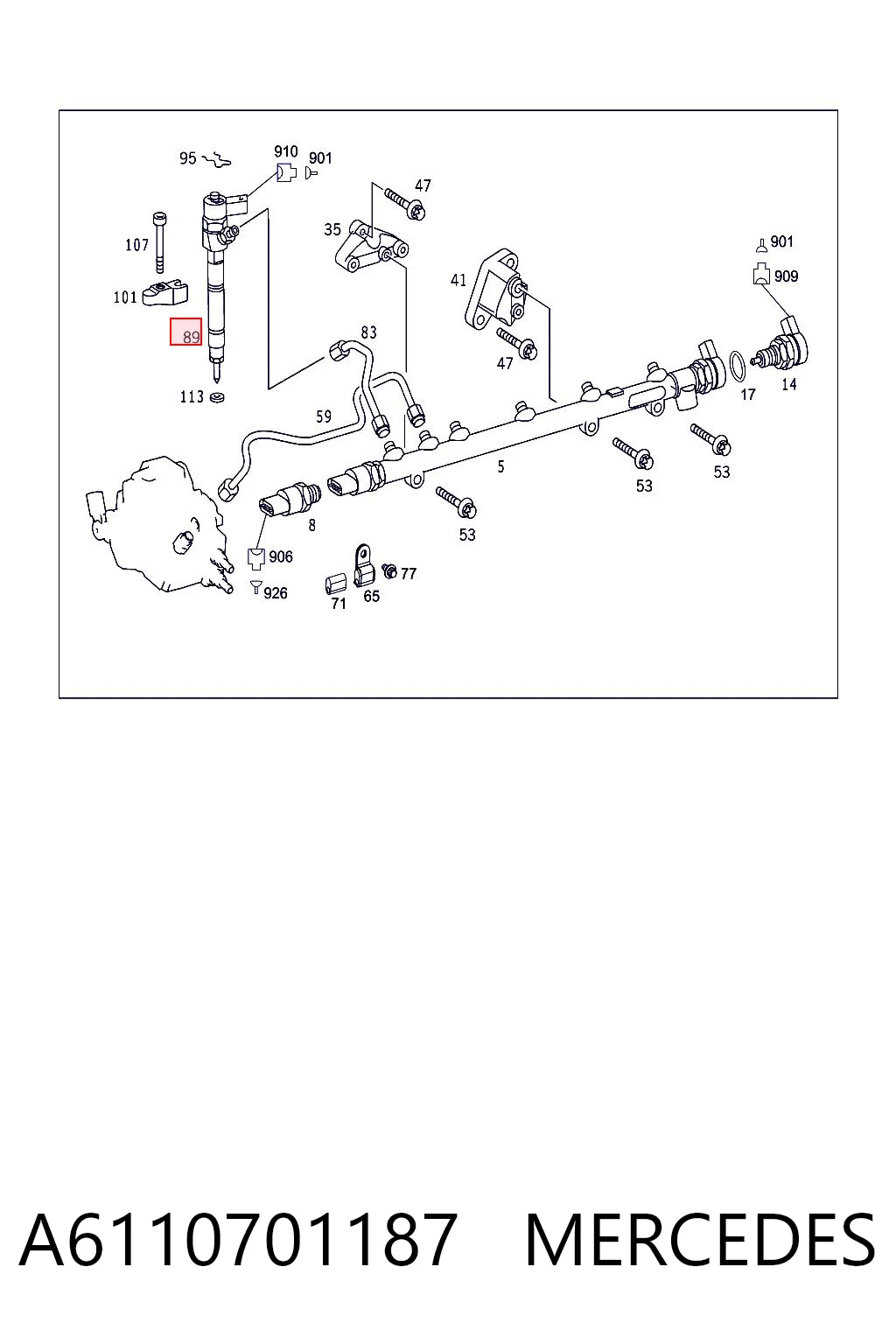 A6110701187 Mercedes Injetor de injeção de combustível