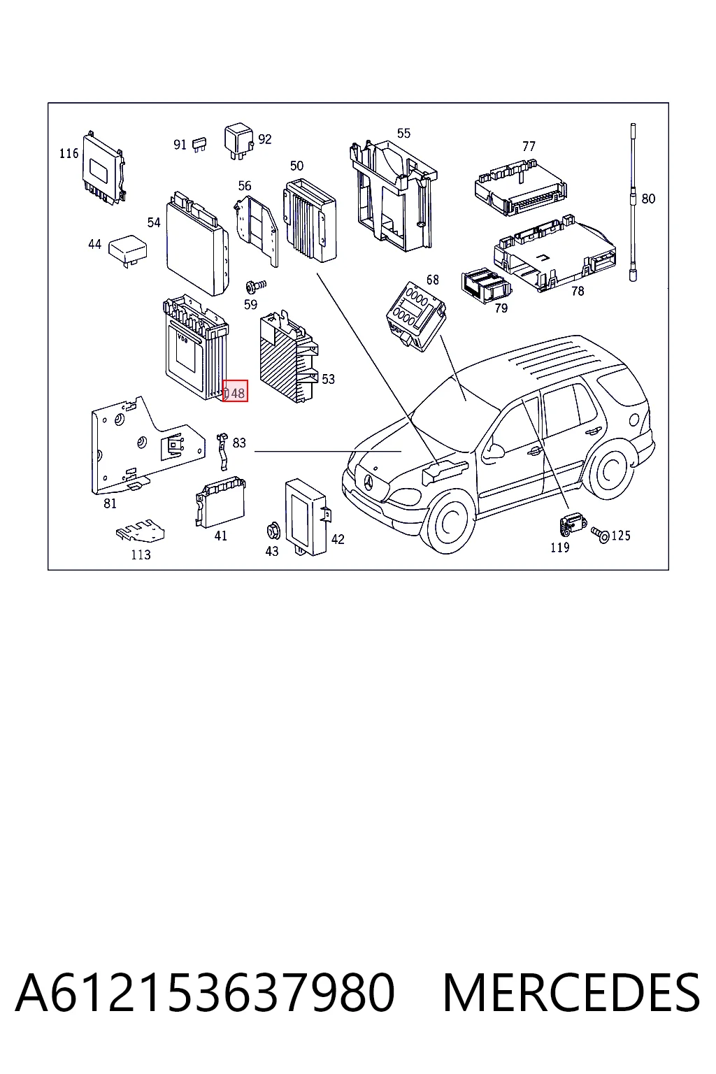 Módulo de direção (Centralina eletrônica) de motor Mercedes ML/GLE  W163 ao melhor preço