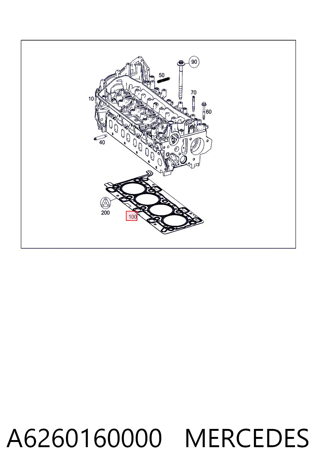 Vedante de cabeça de motor (CBC) 95517872 General Motors