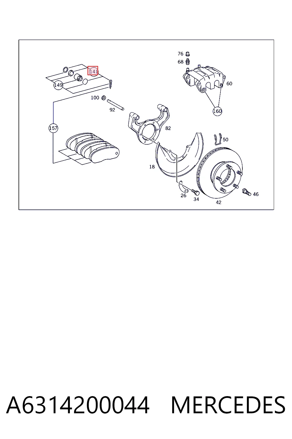 Kit de reparação de suporte do freio dianteiro para Renault Master I T