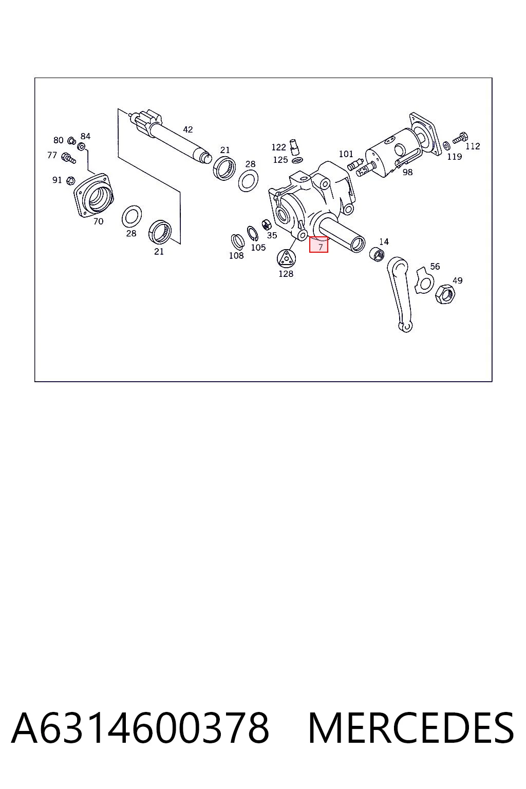 Mecanismo de direção (redutor) para Mercedes 100 631