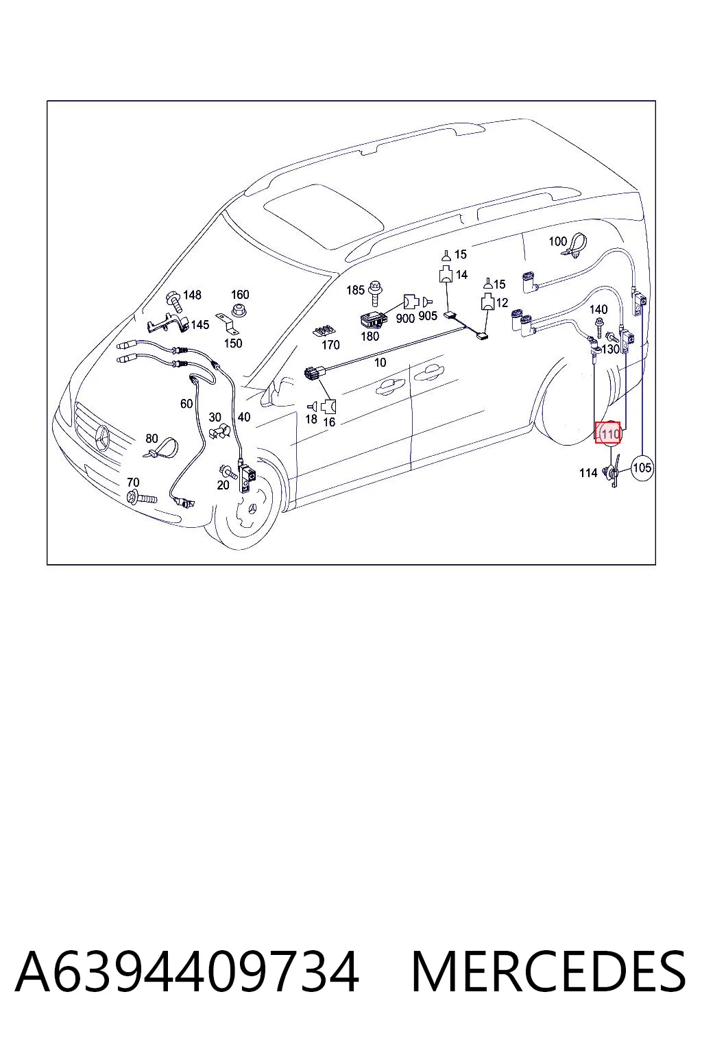 A6394409734 Mercedes Sensor ABS traseiro esquerdo