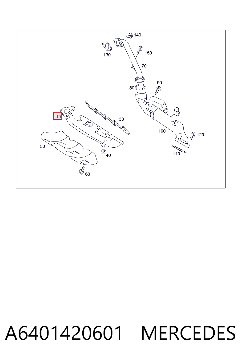 Tubo coletor de escape para Mercedes A  W169