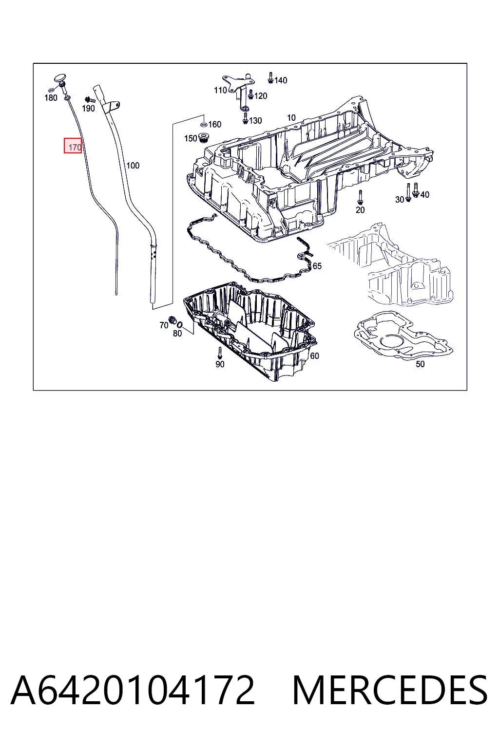  Sonda (indicador) do nível de óleo no motor Mercedes ML/GLE SUV (W166) (2011 - 2014) 