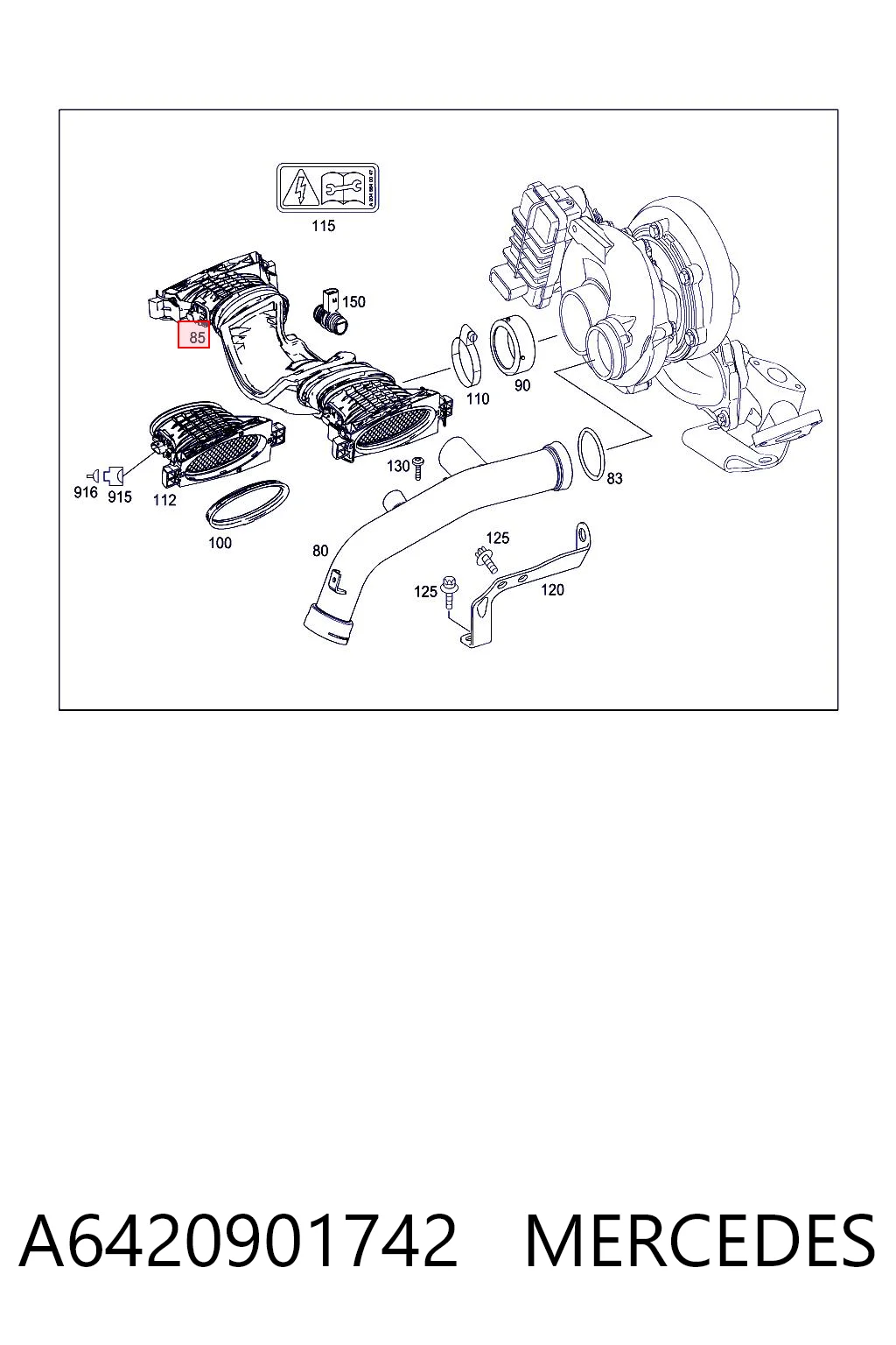 A6420901742 Mercedes Sensor de fluxo (consumo) de ar, medidor de consumo M.A.F. - (Mass Airflow)
