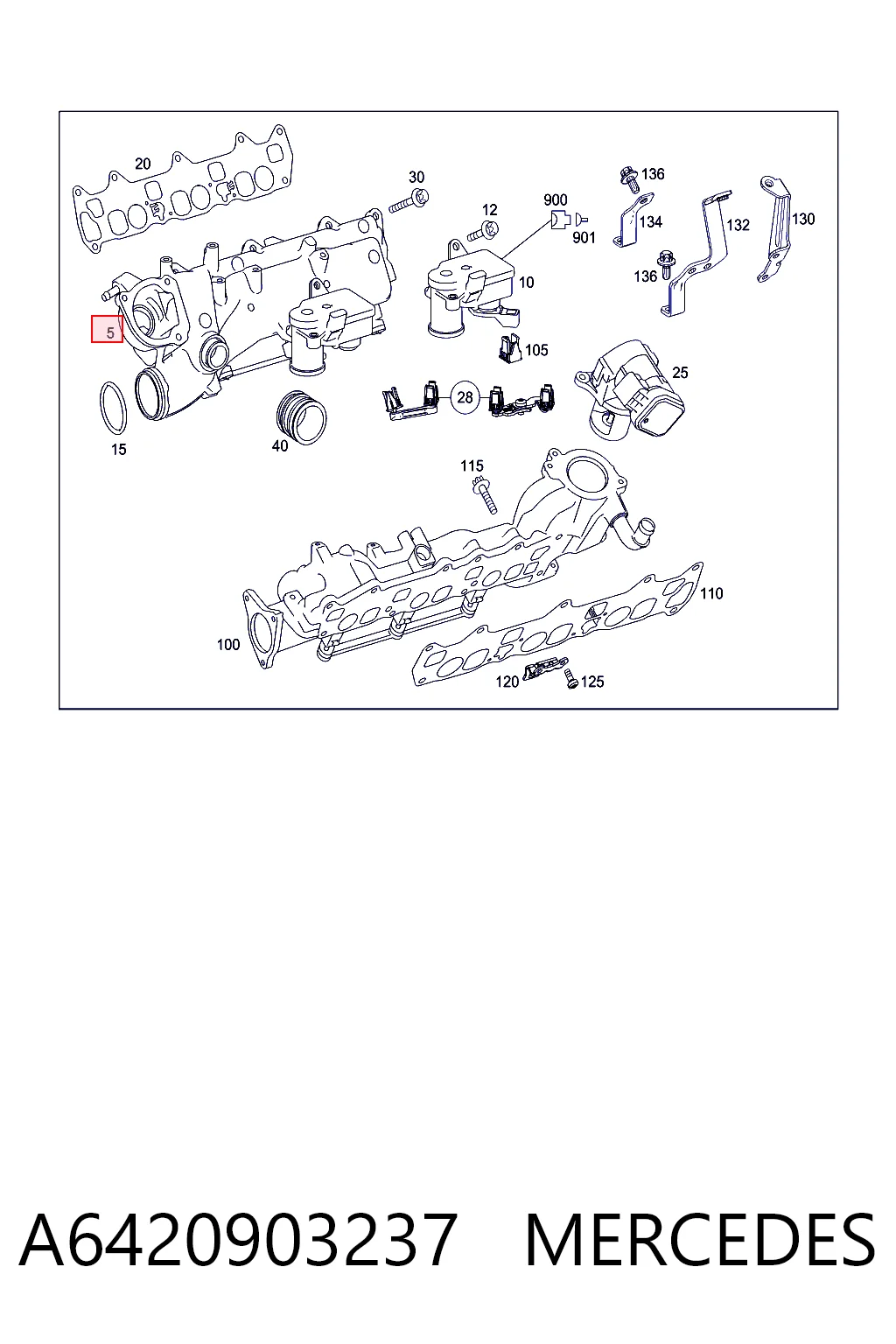 Tubo coletor direito de admissão K05175642AB Fiat/Alfa/Lancia