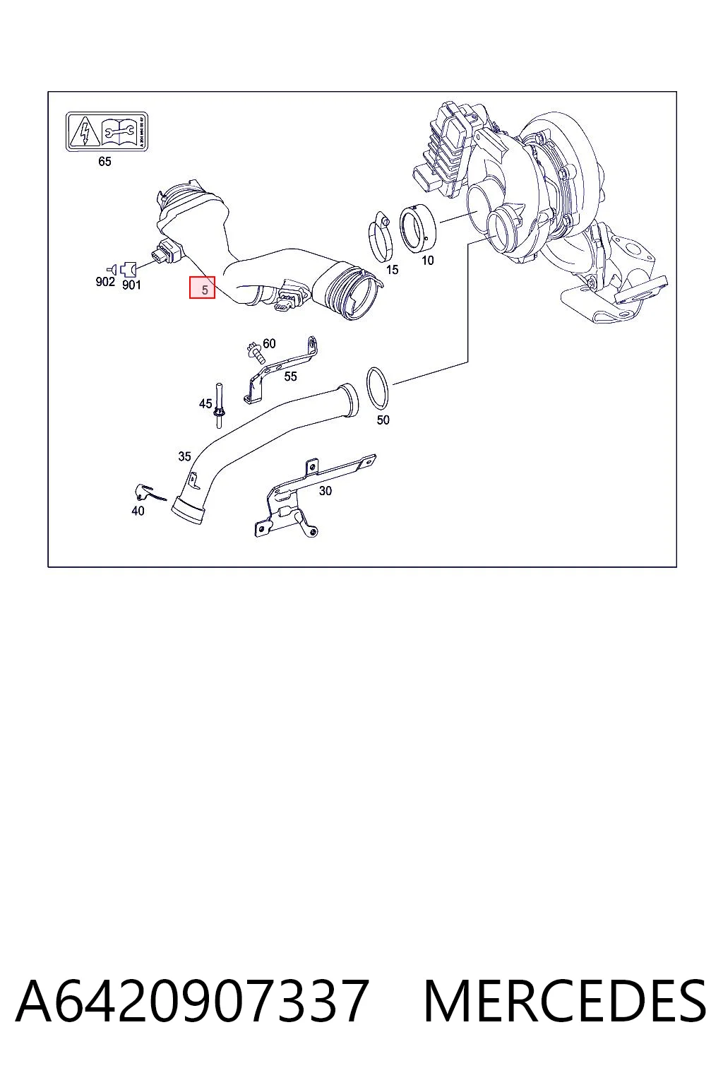 A6420907337 Mercedes Sensor de fluxo (consumo) de ar, medidor de consumo M.A.F. - (Mass Airflow)